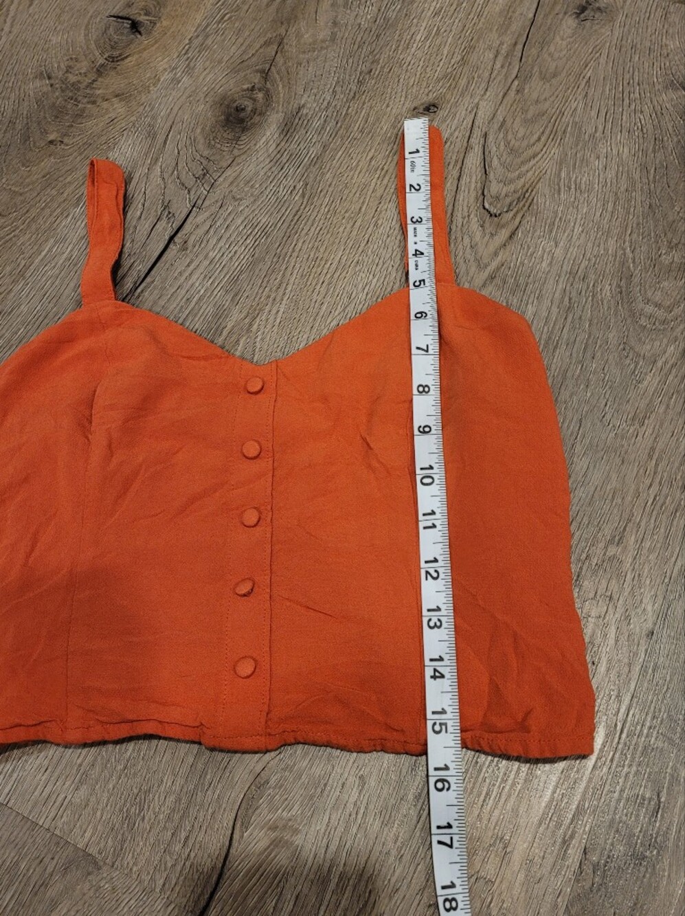 Abercrombie & Fitch Rust Coral Button Front Crop Tank Top Size Small - Picture 7 of 8